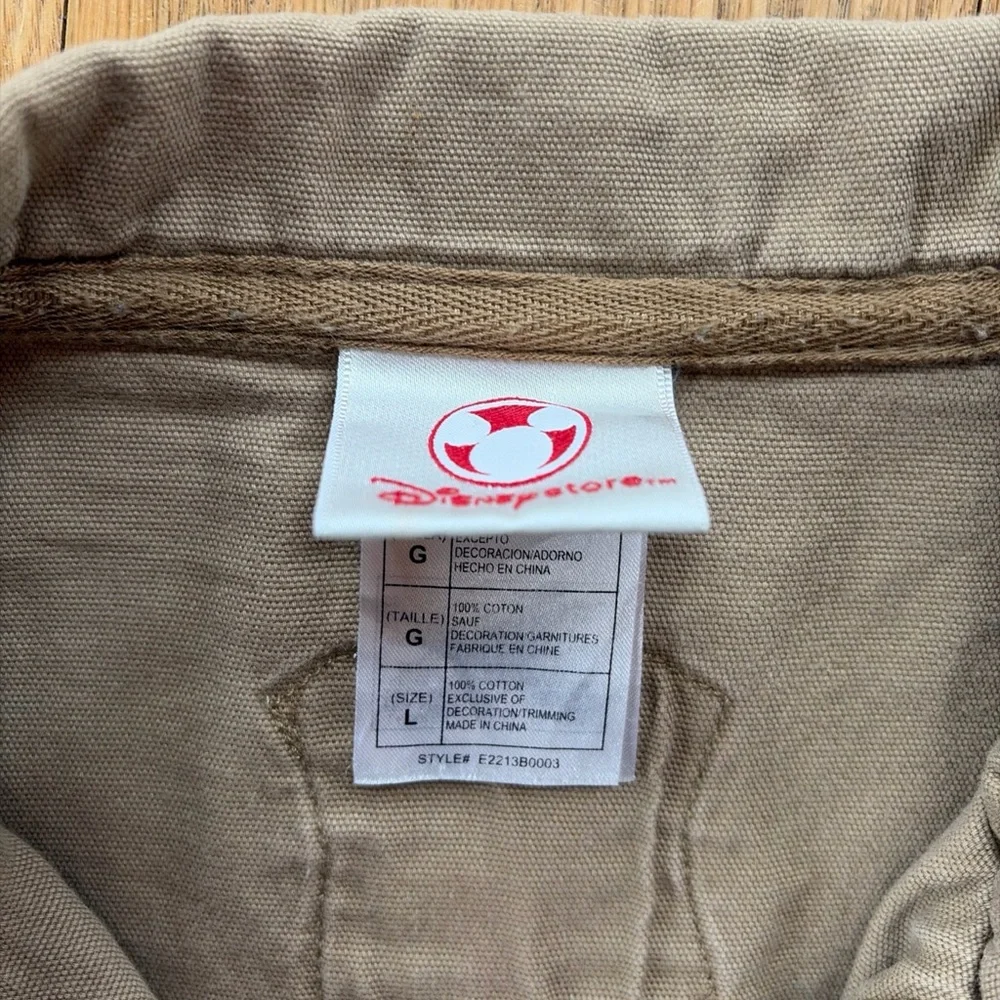 DISNEY STORE Boys Lightning McQueen Cars Beige Tan Cargo Jacket Large Piston Cup